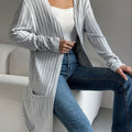 Women's Ribbed Cardigan - Open Front