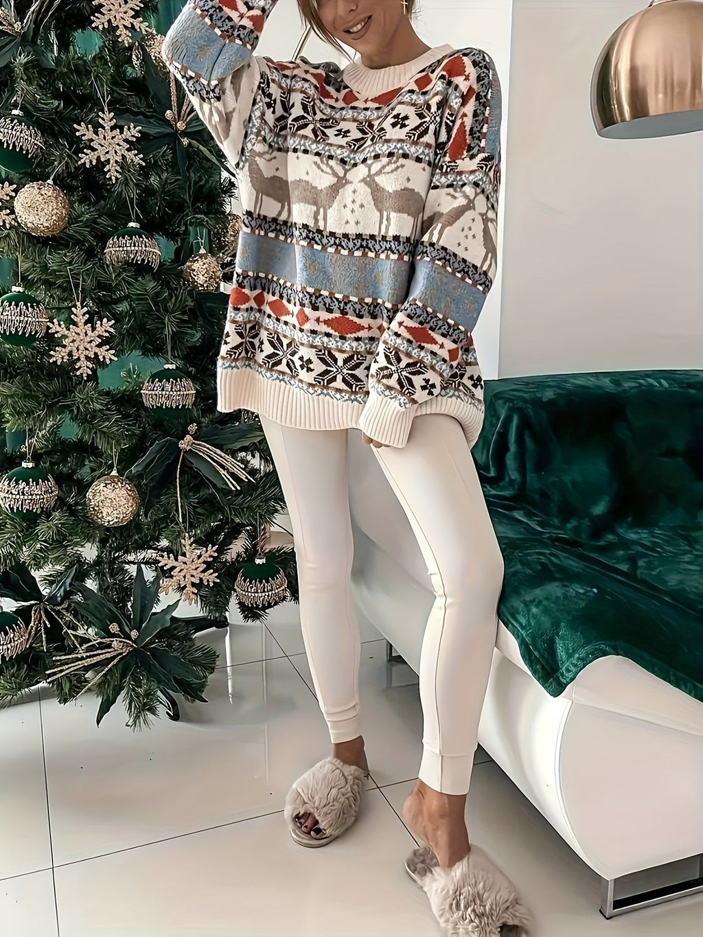 Women's Fair Isle Jumper- Geometric Patterned Knit