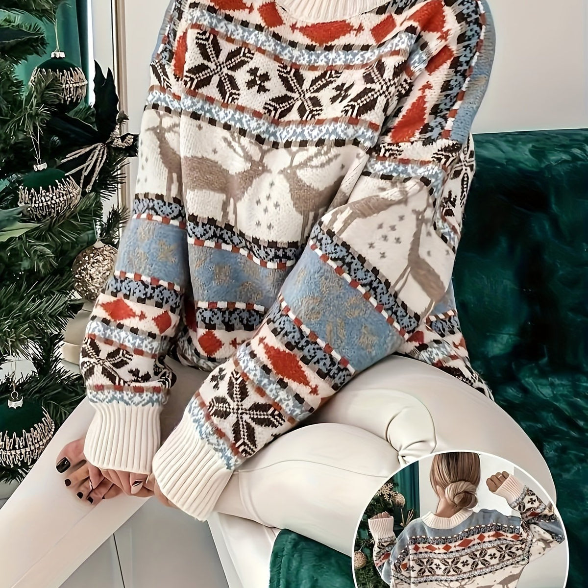 Women's Fair Isle Jumper- Geometric Patterned Knit