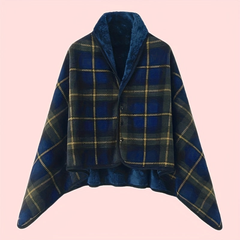 Women's Buttoned Wrap Shawl