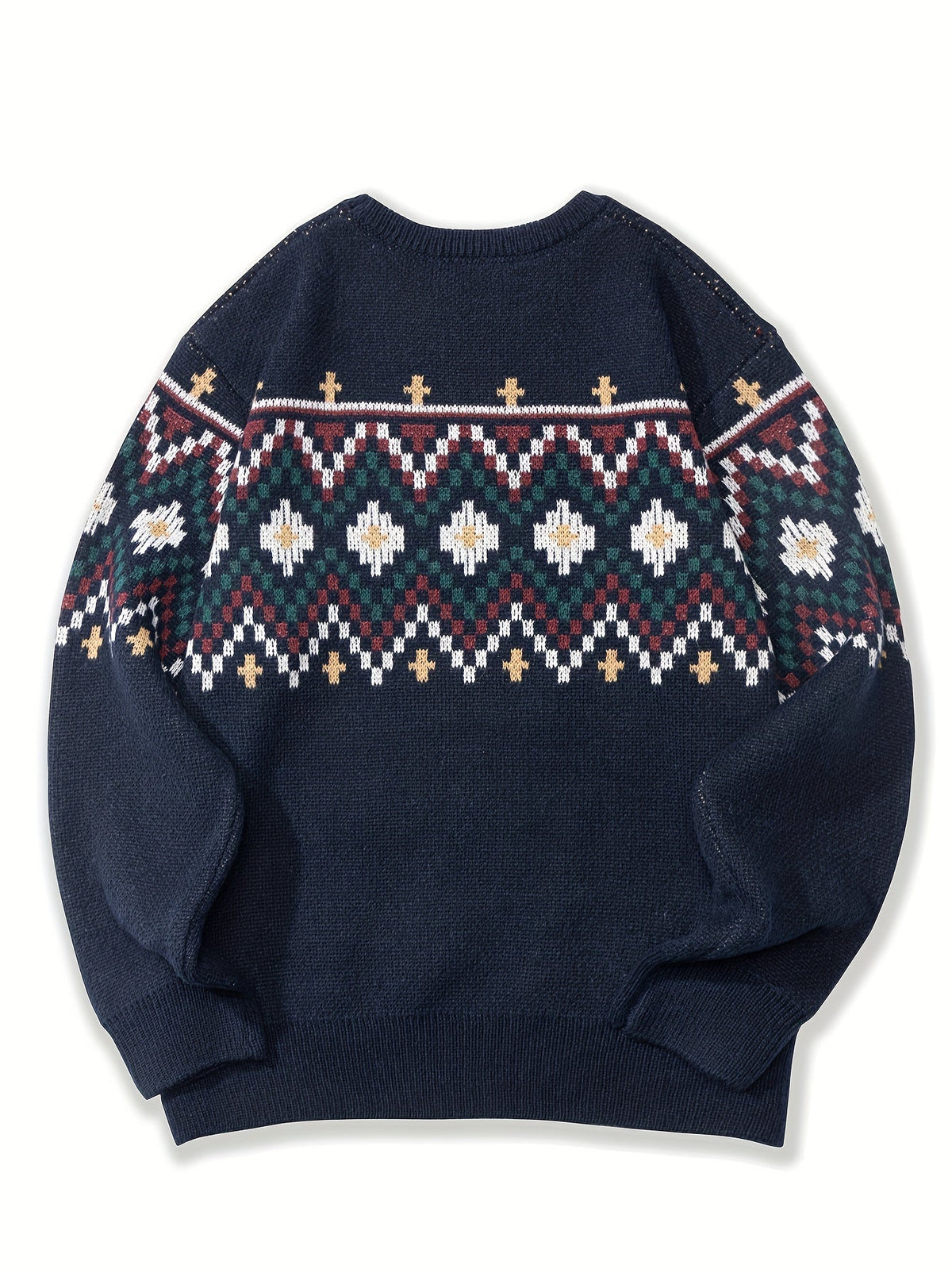 Men's Patterned Jumper - Crew Neck Knitwear