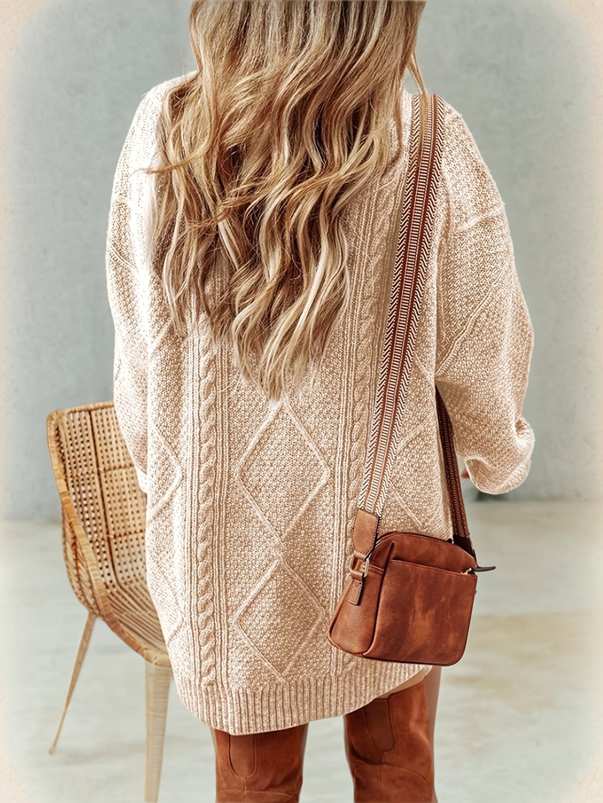 Women's Cable-Knit Jumper Dress
