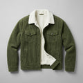 Men's Corduroy Jacket- Fleece Lining and Button Front