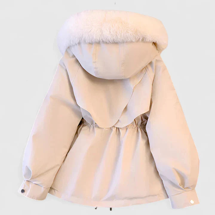 Women's Padded Jacket - Faux-Fur Trim Hooded Coat