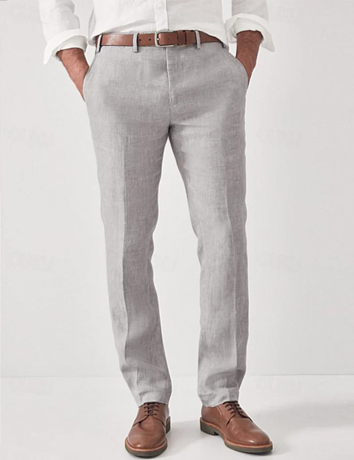 Men's Regular-Fit Trousers - Straight-Leg Everyday Pants
