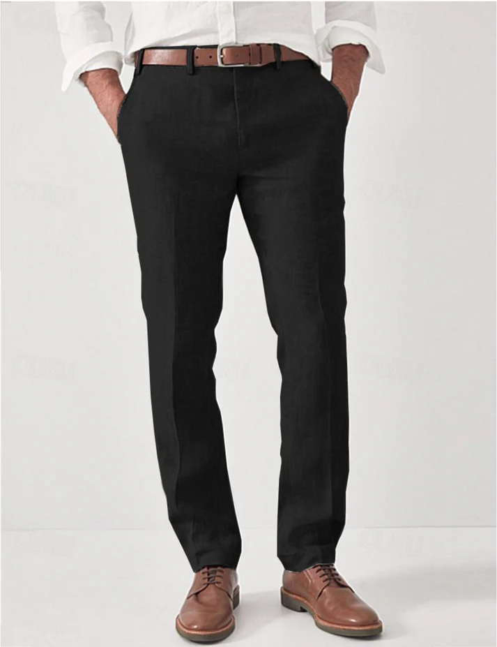 Men's Regular-Fit Trousers - Straight-Leg Everyday Pants