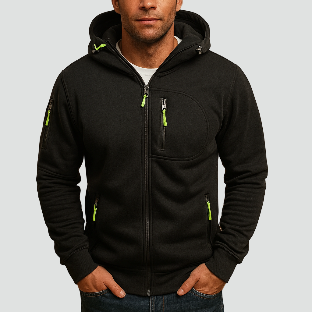 Men's Zip-Up Hoodie - Hooded Everyday Sweatshirt