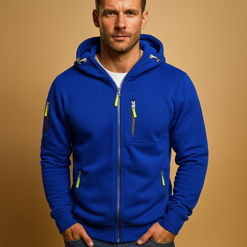 Men's Zip-Up Hoodie - Hooded Everyday Sweatshirt