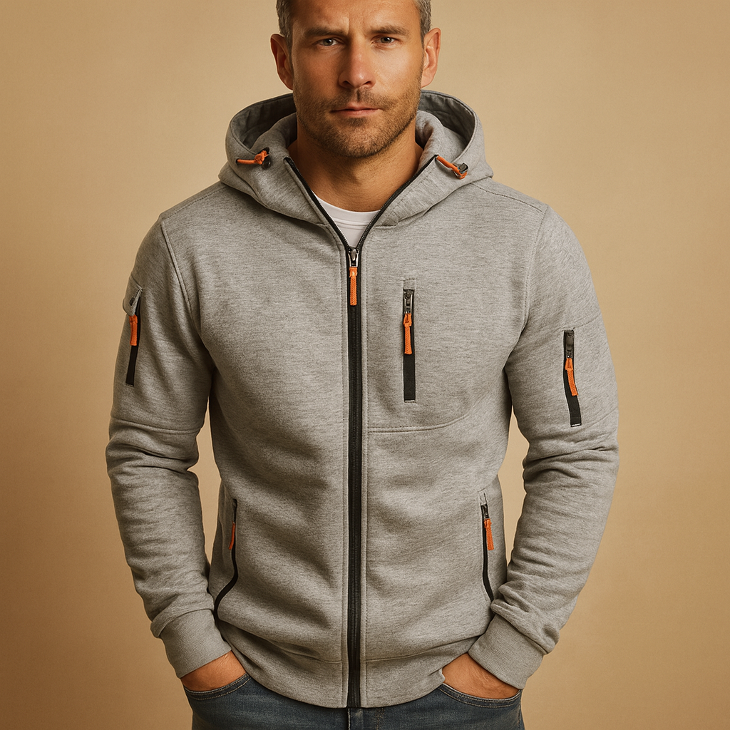 Men's Zip-Up Hoodie - Hooded Everyday Sweatshirt