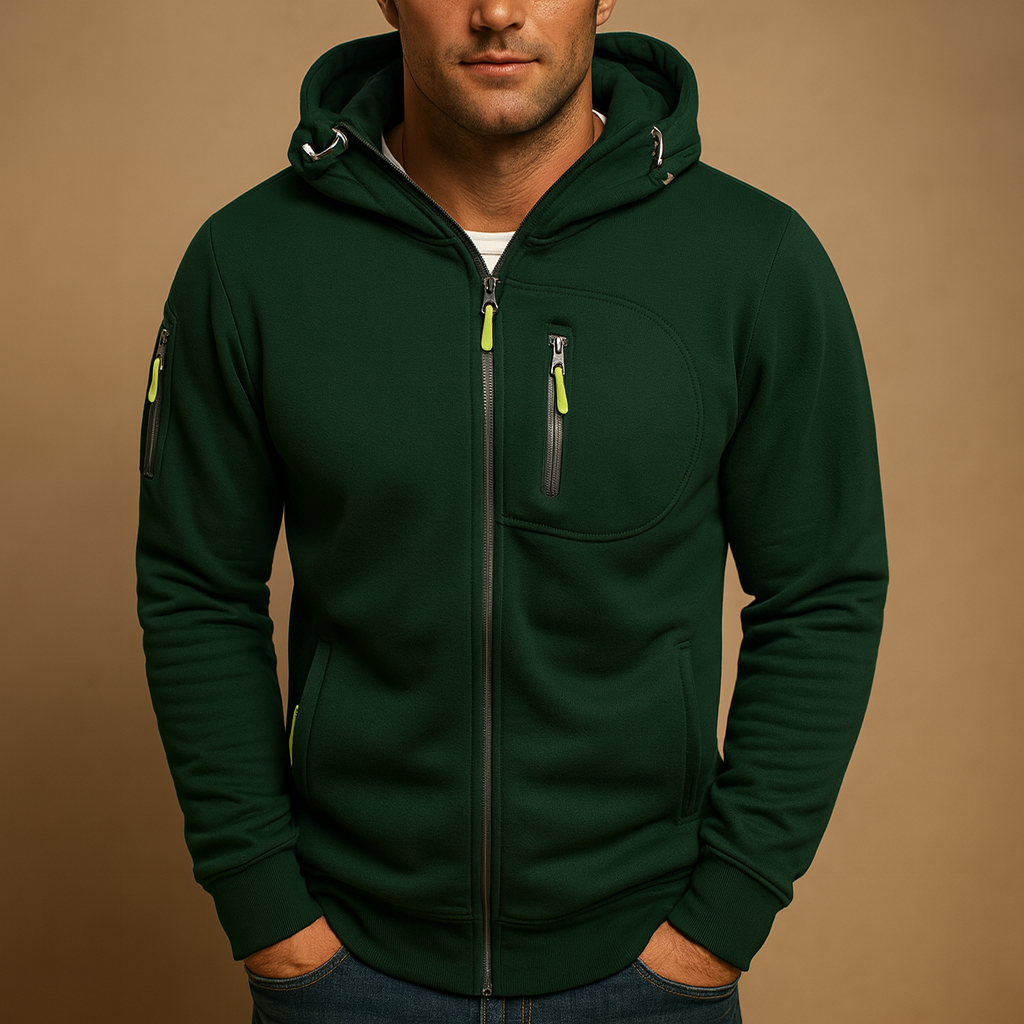 Men's Zip-Up Hoodie - Hooded Everyday Sweatshirt