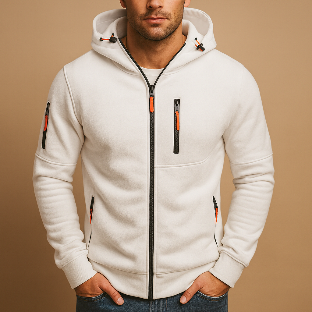 Men's Zip-Up Hoodie - Hooded Everyday Sweatshirt