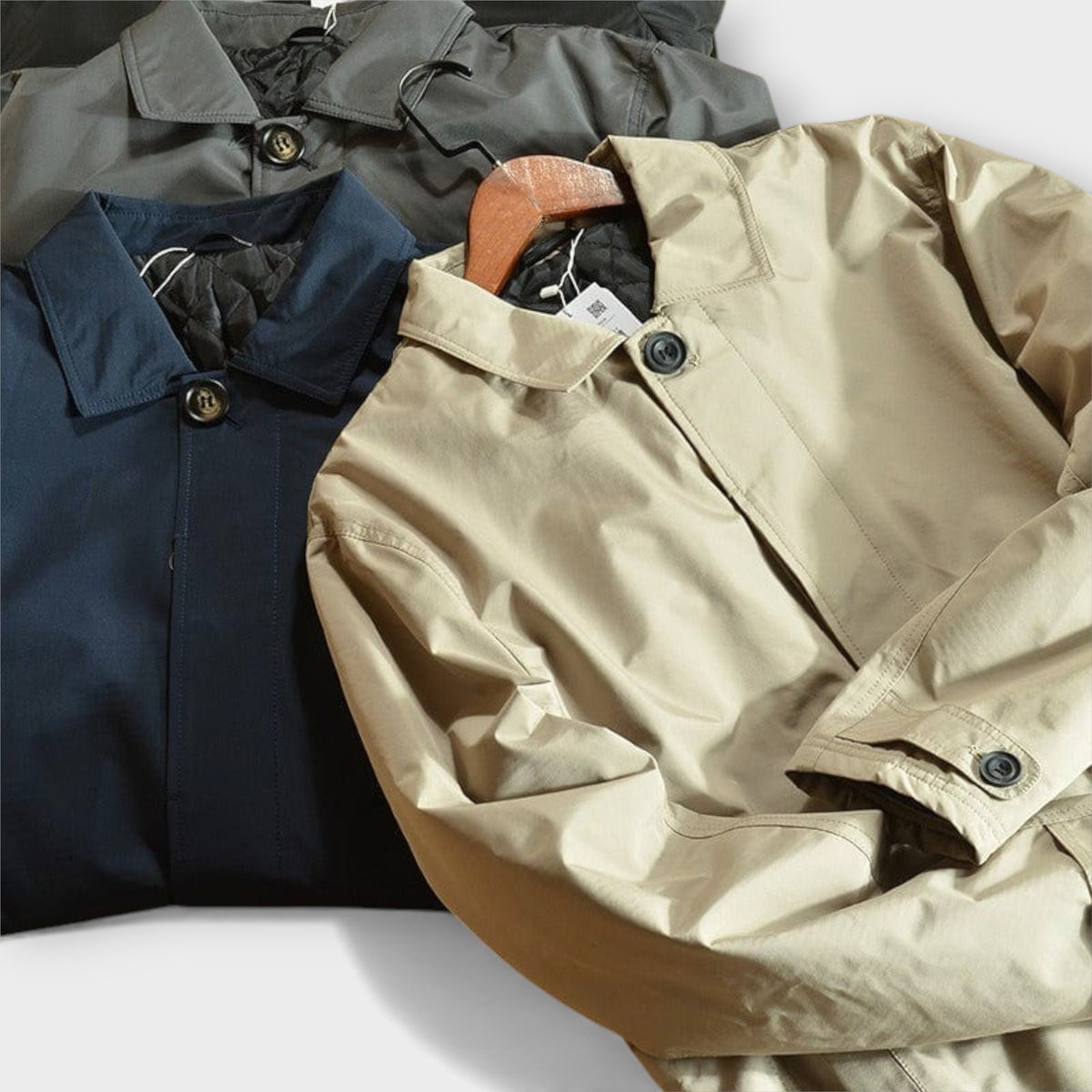 Men's Mid-Length Coat - Button-Front Outerwear