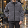 Men's Corduroy Jacket - High-Collar Zip-Up Outerwear