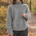 Women's Turtleneck Sweater - Ribbed Oversized Knit