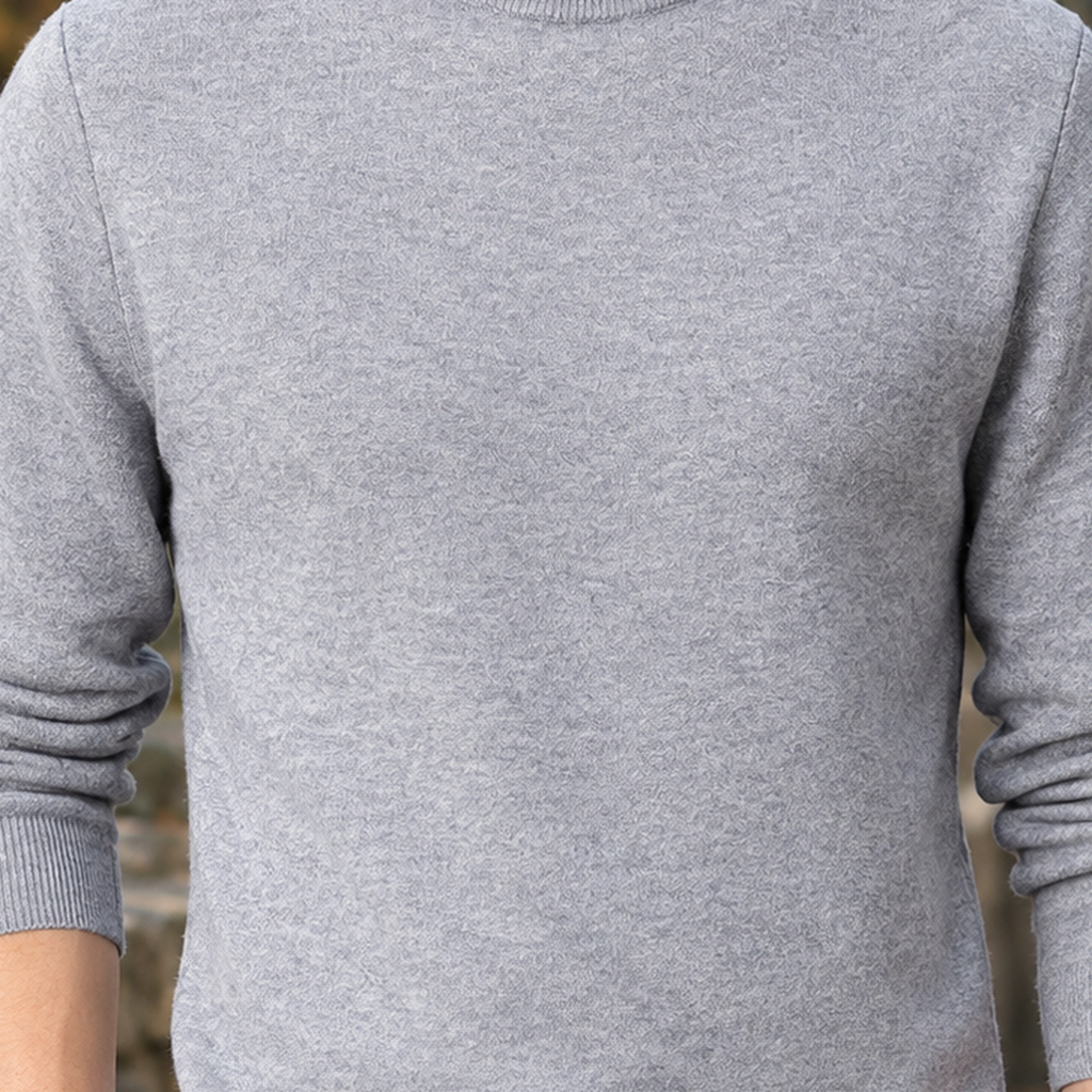 Men's Mock-Neck Sweater - Ribbed Knit Jumper