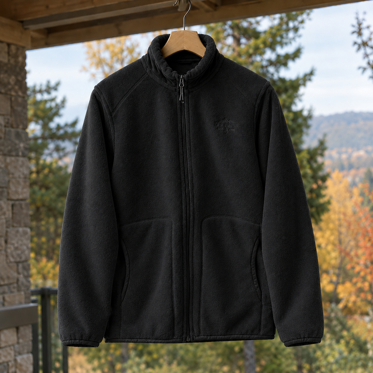 Men's Pile-Texture Jacket - Stand-Collar Zip-Up Outerwear