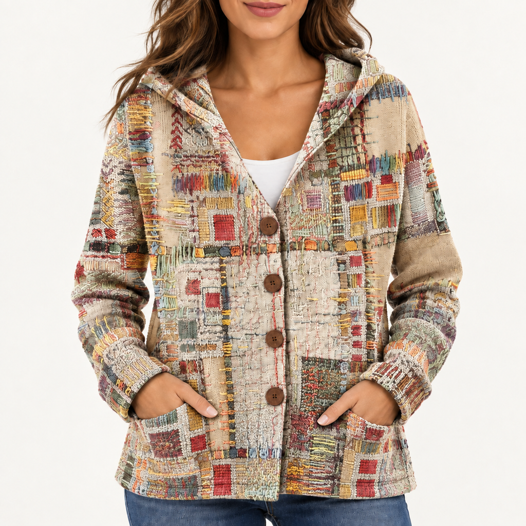 Jenna women's hooded sweater in beige