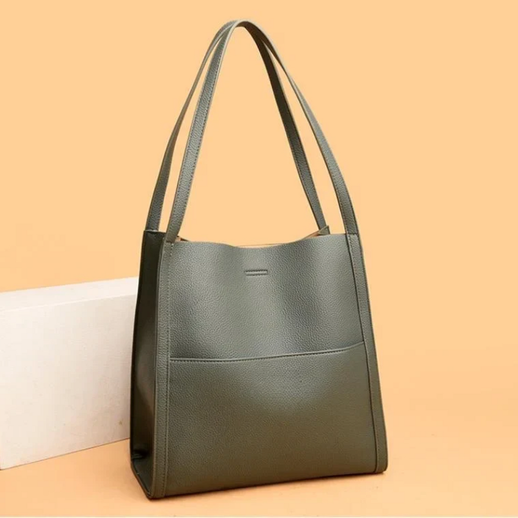 Women's Shoulder Bag- Twin Handles and Front Pocket