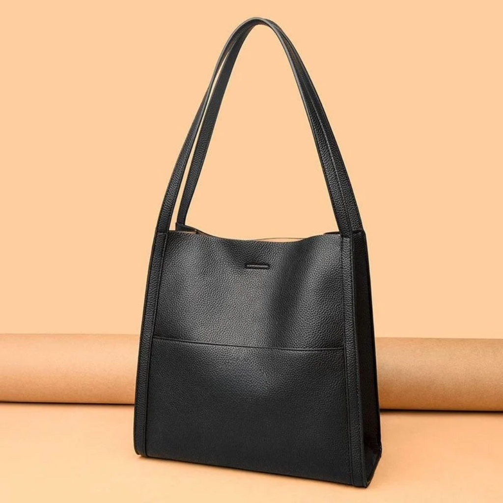 Women's Shoulder Bag- Twin Handles and Front Pocket