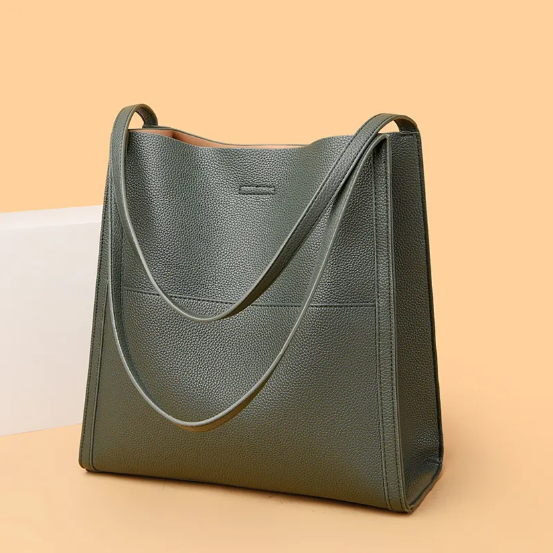 Women's Shoulder Bag- Twin Handles and Front Pocket
