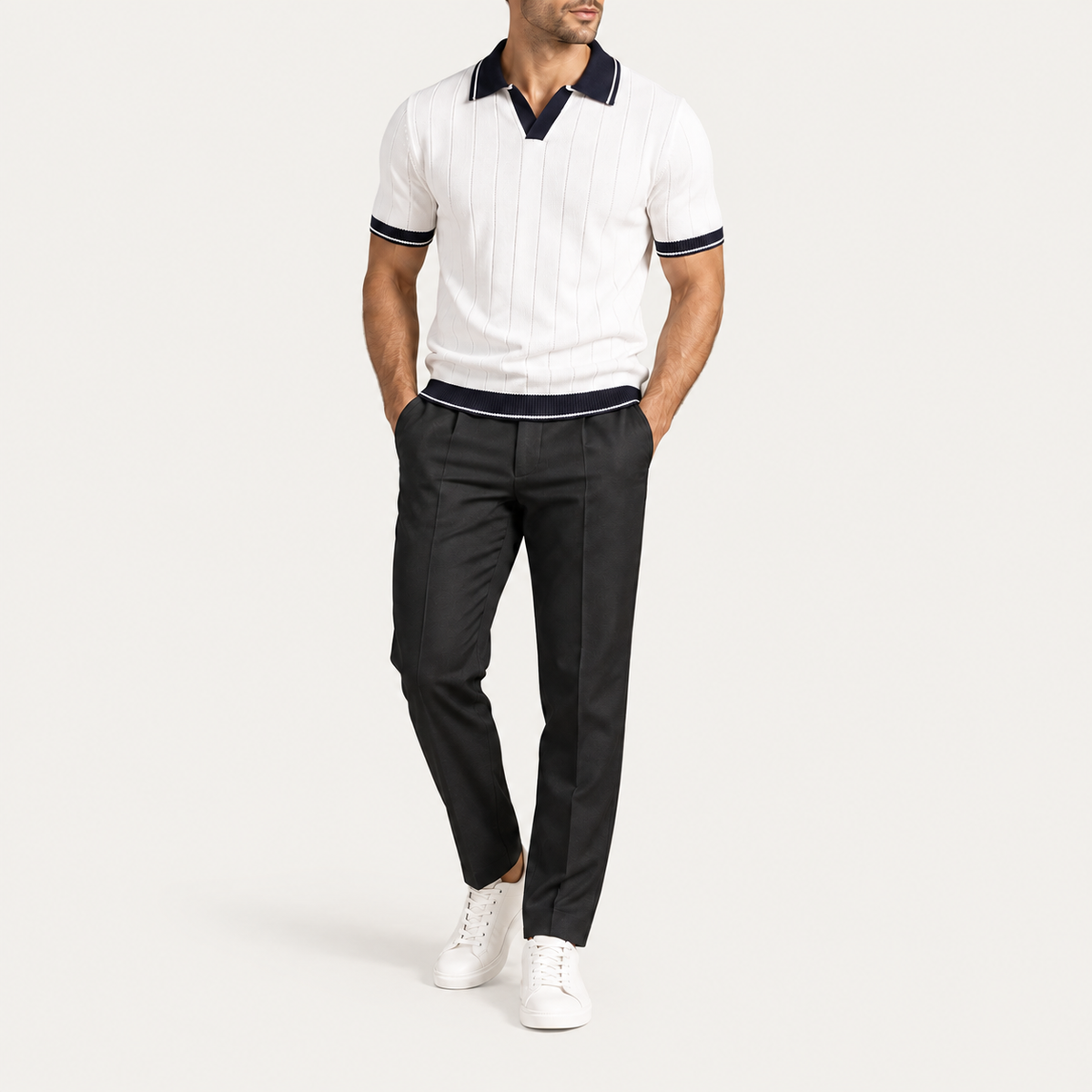 Lorenzo knitted polo and trousers set