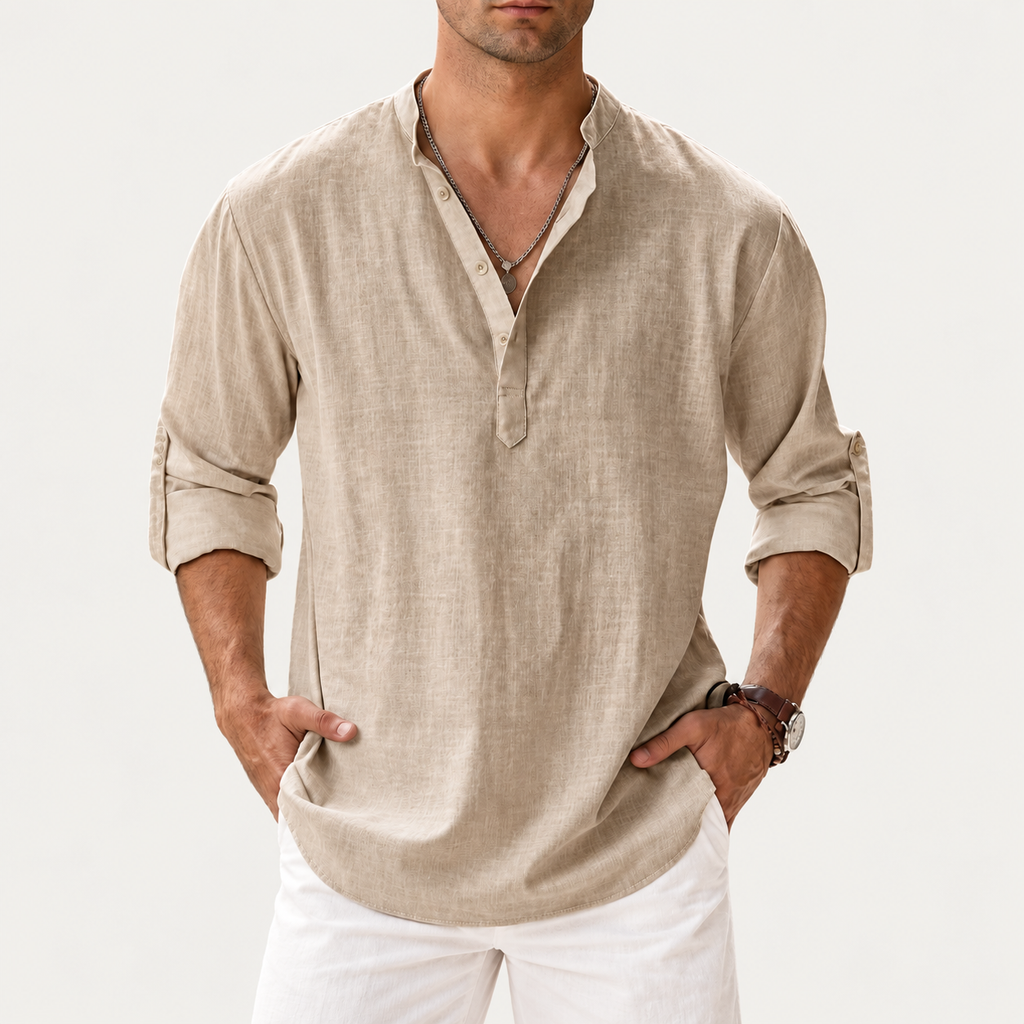 Lucien relaxed linen Henley shirt