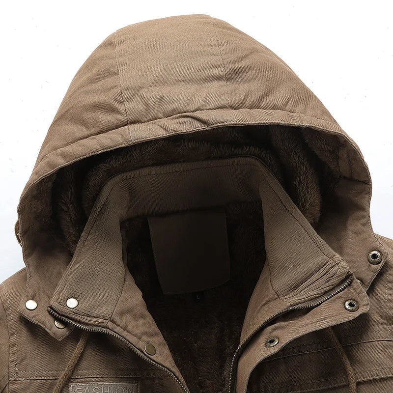 Men's Zip-Front Jacket- Button Placket and Stand Collar