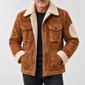 Men's Utility Jacket - Contrast-Collar Multi-Pocket Outerwear shown in natural daylight
