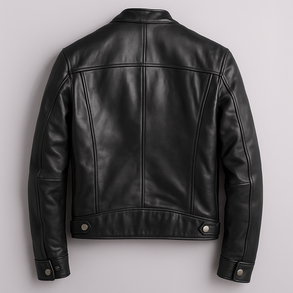 Men’s vintage leather jacket in black