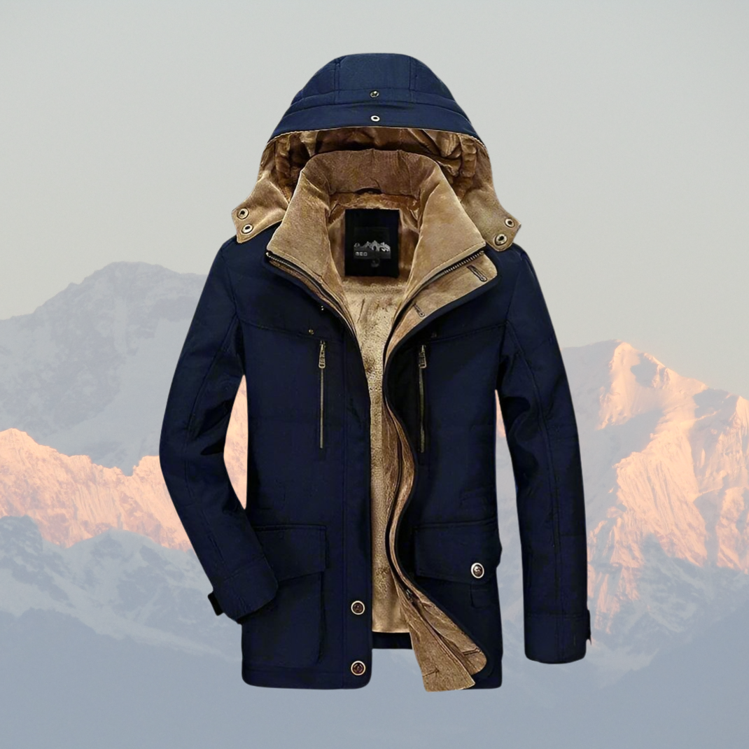 Men’s winter parka with fleece lining