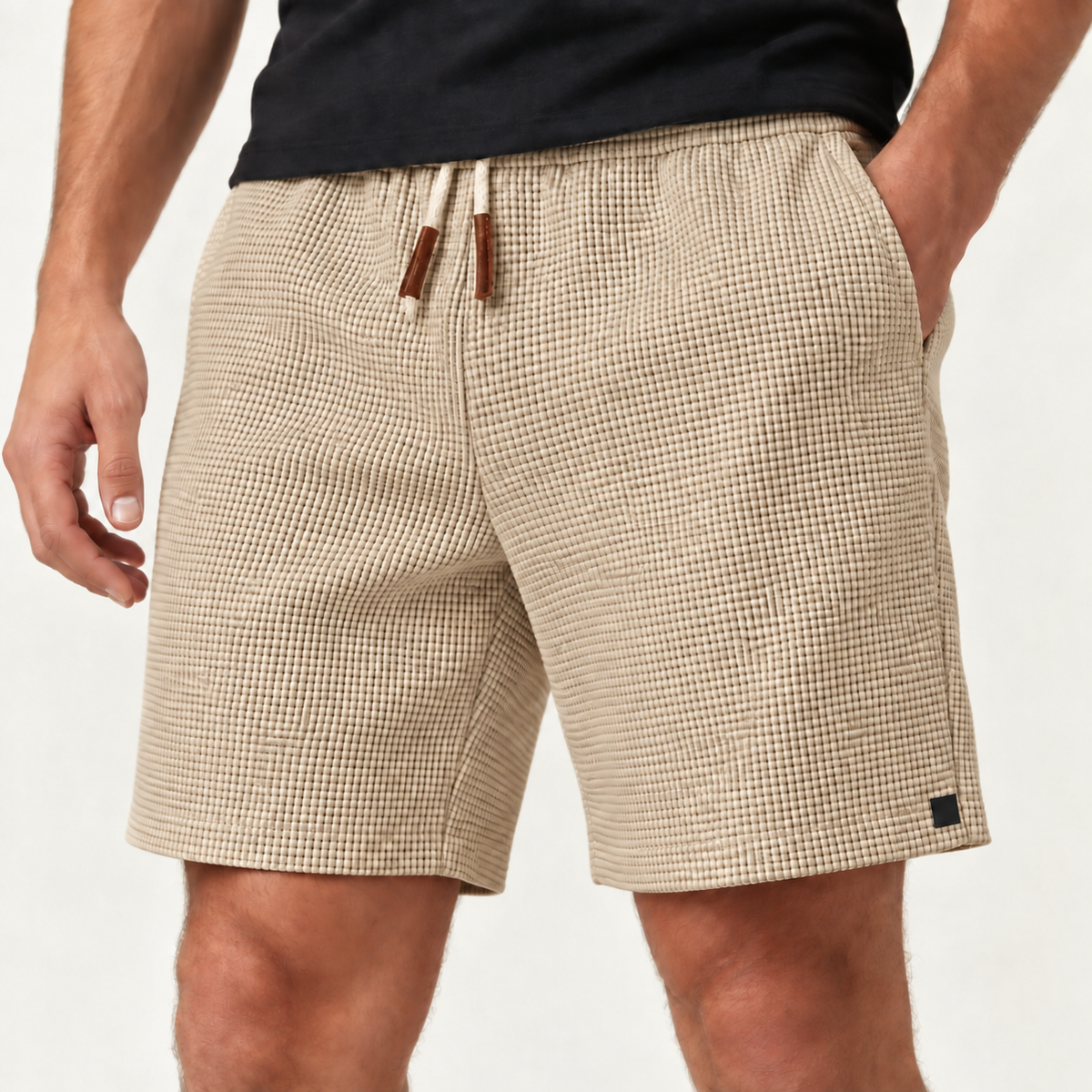 Nathan men's casual shorts in khaki
