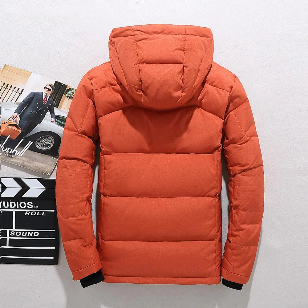Men's Quilted Puffer Jacket - Stand-Collar Outerwear