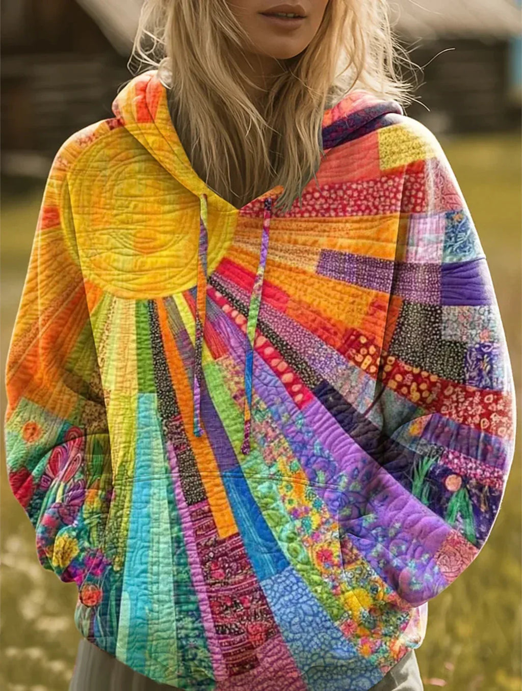 Madison | Patchwork Print Hoodie