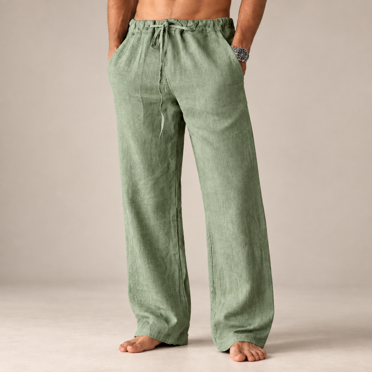 Rivello drawstring linen trousers