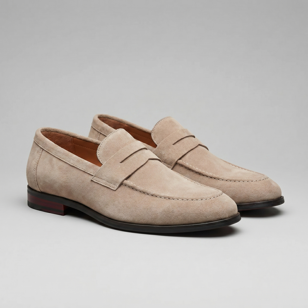 Men's Suede Penny Loafers - Smart Slip-On Shoes