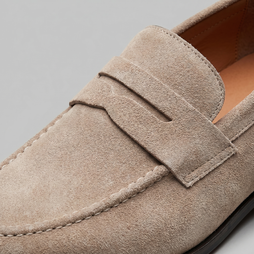 Men's Suede Penny Loafers - Smart Slip-On Shoes