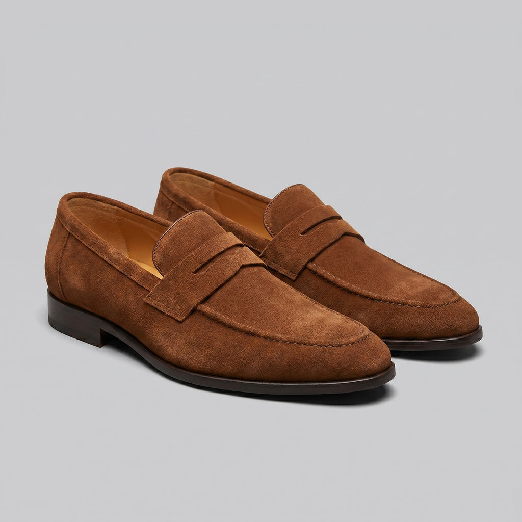 Men's Suede Penny Loafers - Smart Slip-On Shoes