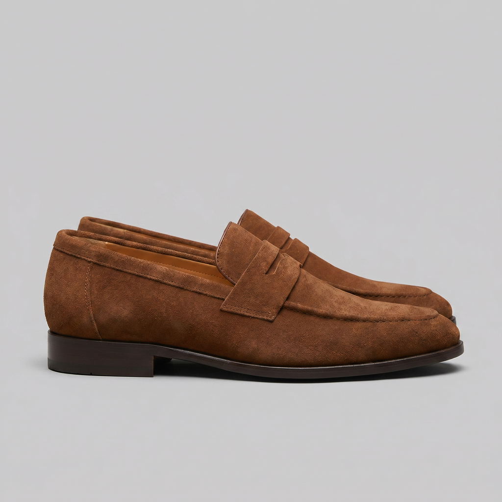 Men's Suede Penny Loafers - Smart Slip-On Shoes