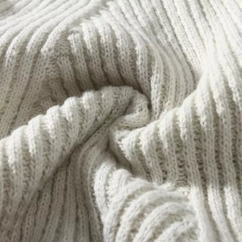 Men's Roll-Neck Jumper- Chunky Ribbed Knit