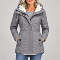 Women's Hooded Rain Jacket - Fleece-Lined Outerwear