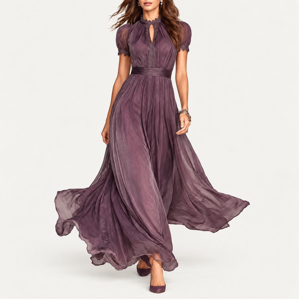 Zinara lace-trim maxi dress
